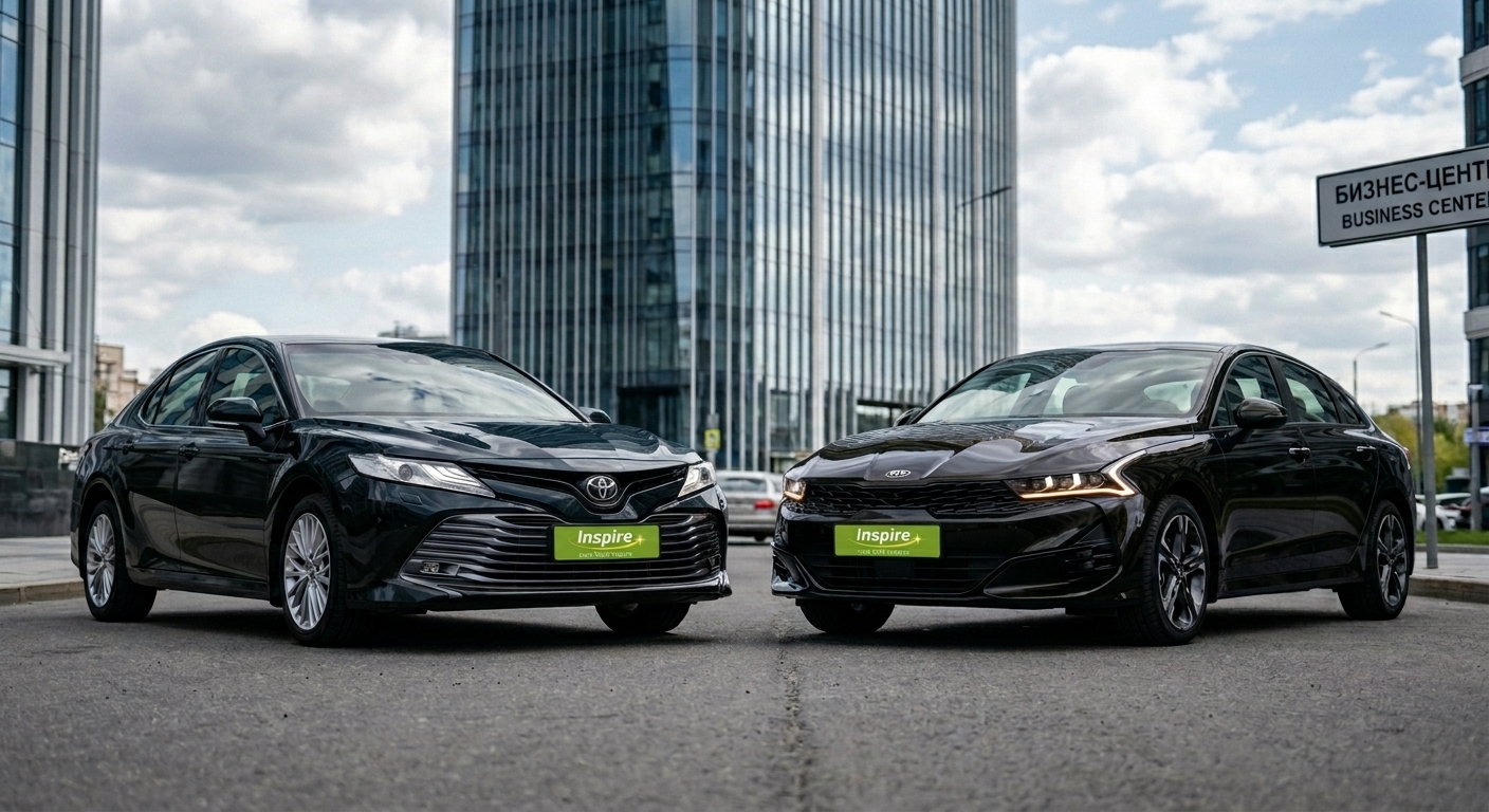 Toyota Camry vs. Kia K5: выбираем идеальный седан для бизнес-поездок по городу